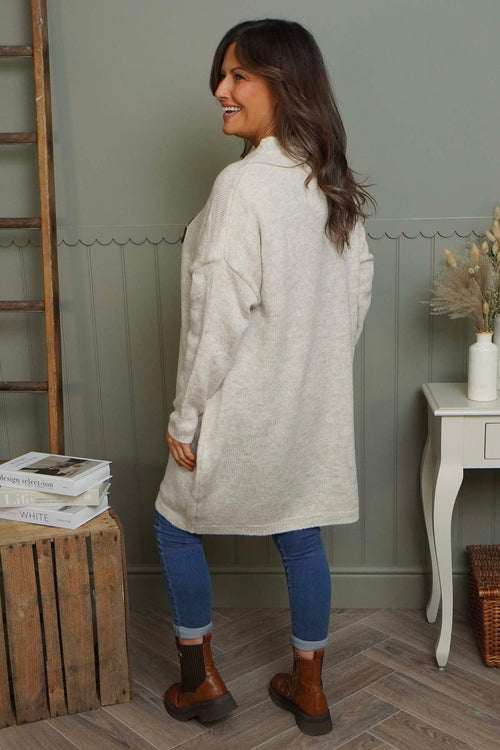 Love Knitted Jumper Dress Beige - Image 4