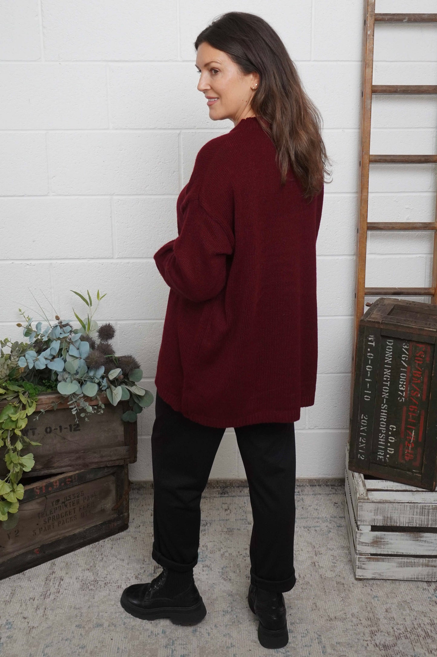 Elaine Knitted Jumper Wine