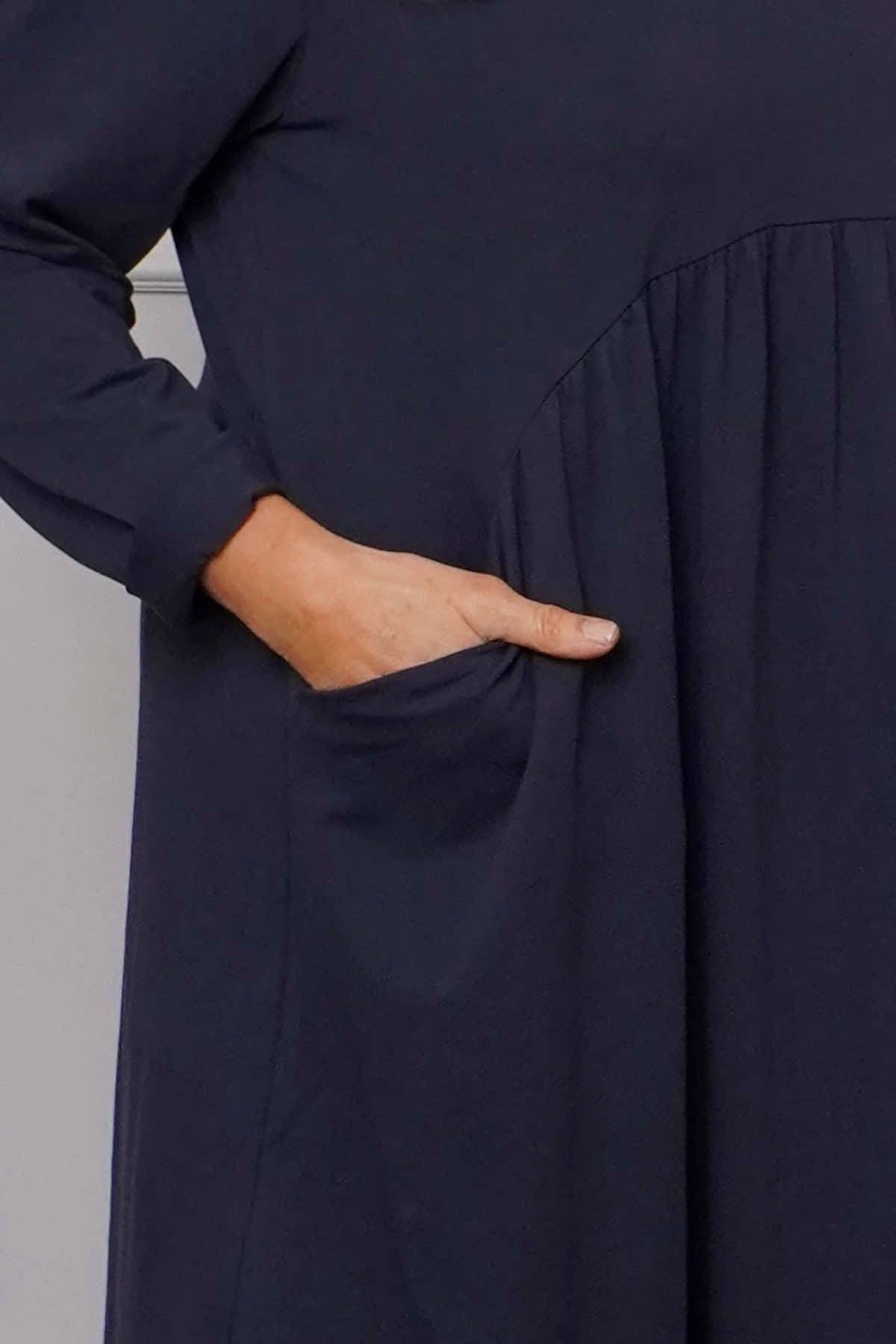 Joanna Cotton Dress Navy