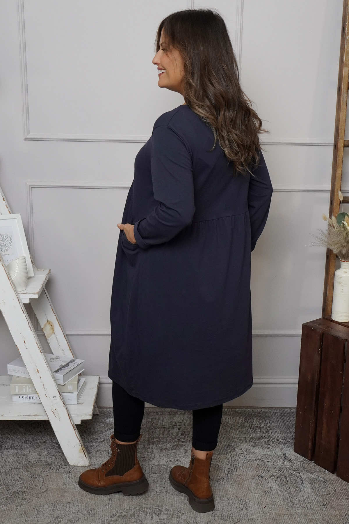 Joanna Cotton Dress Navy