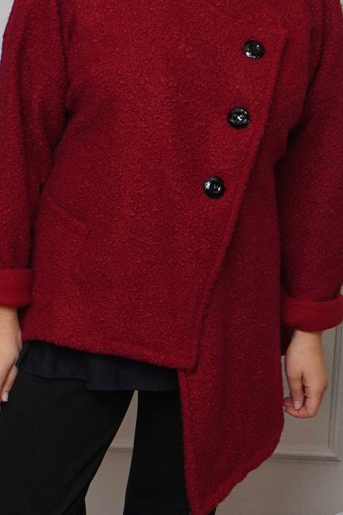 Shona Boucle Jacket Wine - Image 3