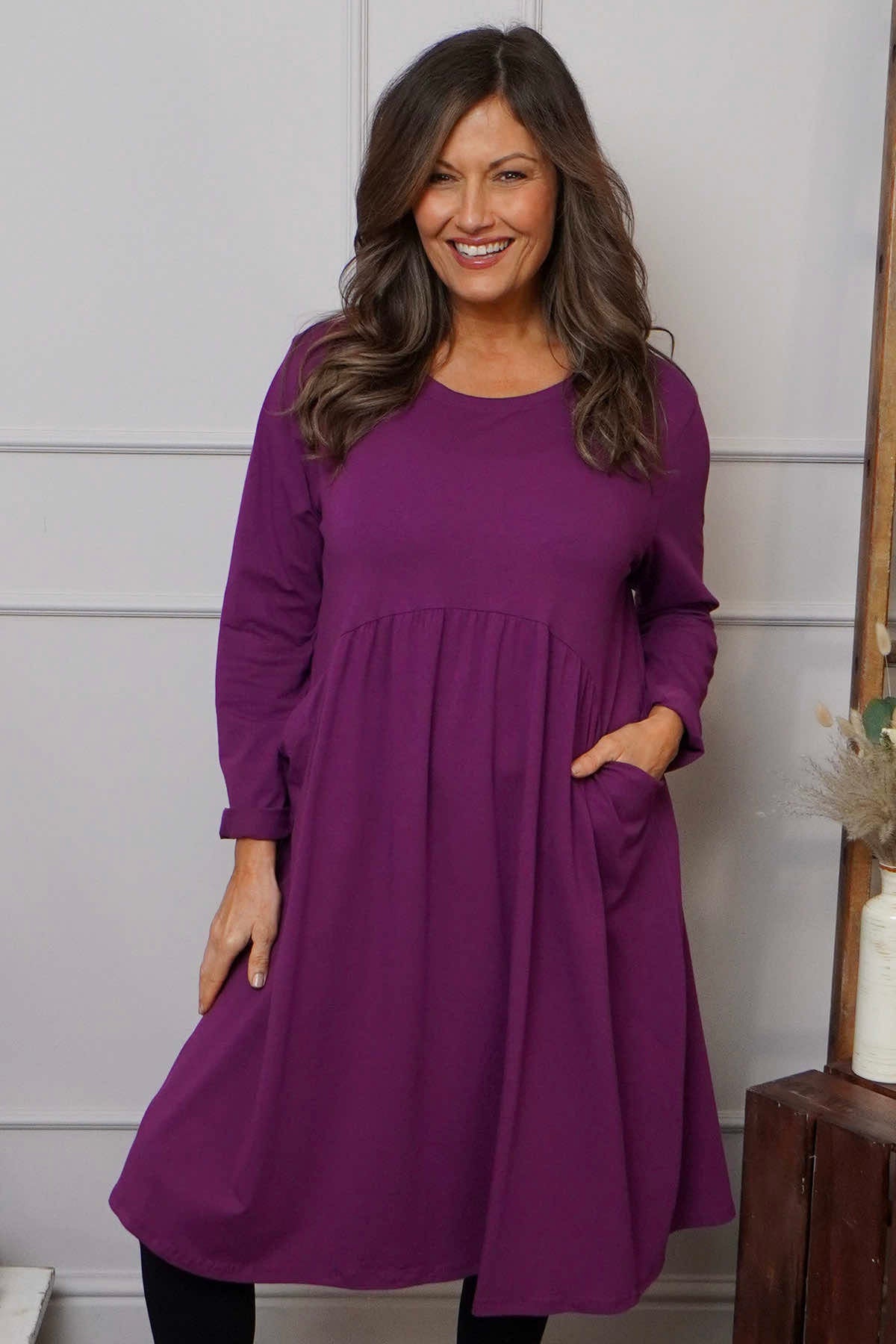 Joanna Cotton Dress Purple