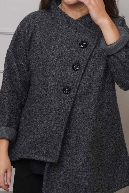 Shona Boucle Jacket Charcoal - Image 3