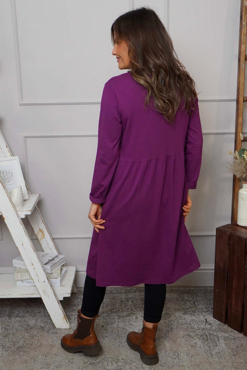 Joanna Cotton Dress Purple - Image 4