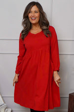 Joanna Cotton Dress Red Red - Joanna Cotton Dress Red