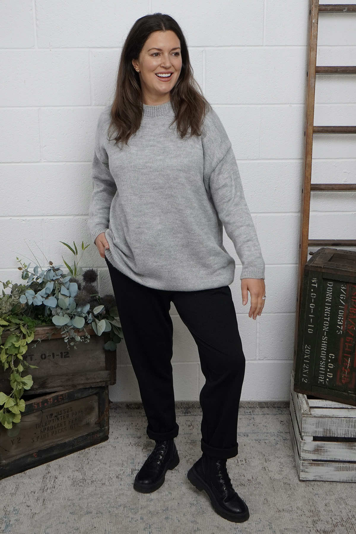 Elaine Knitted Jumper Grey