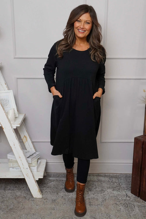 Joanna Cotton Dress Black - Image 1