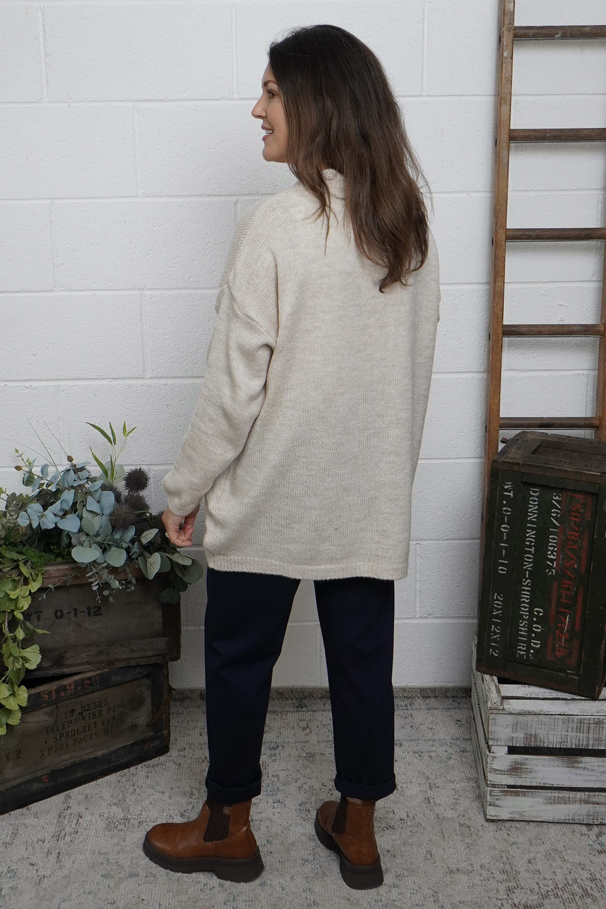 Elaine Knitted Jumper Stone