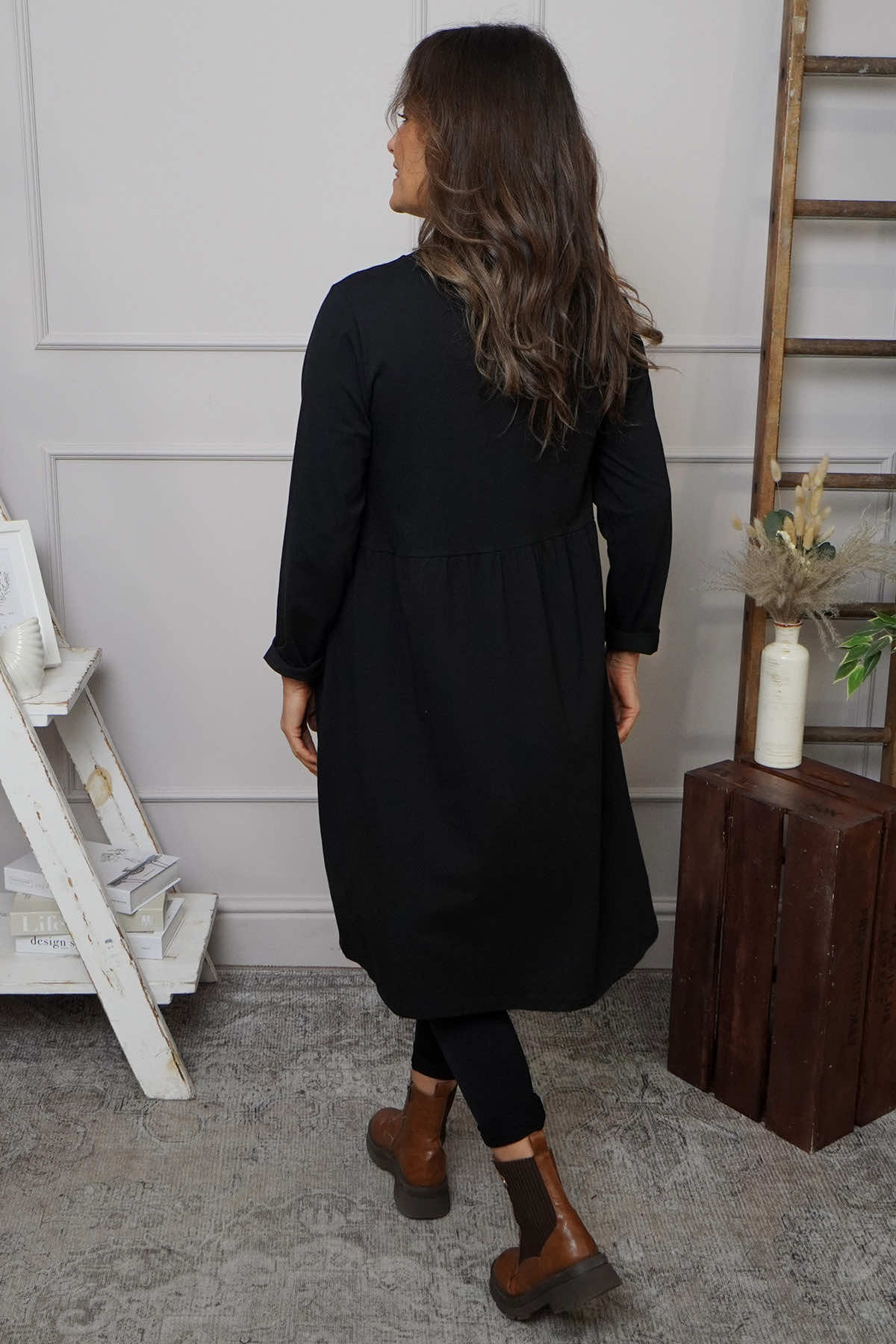 Joanna Cotton Dress Black