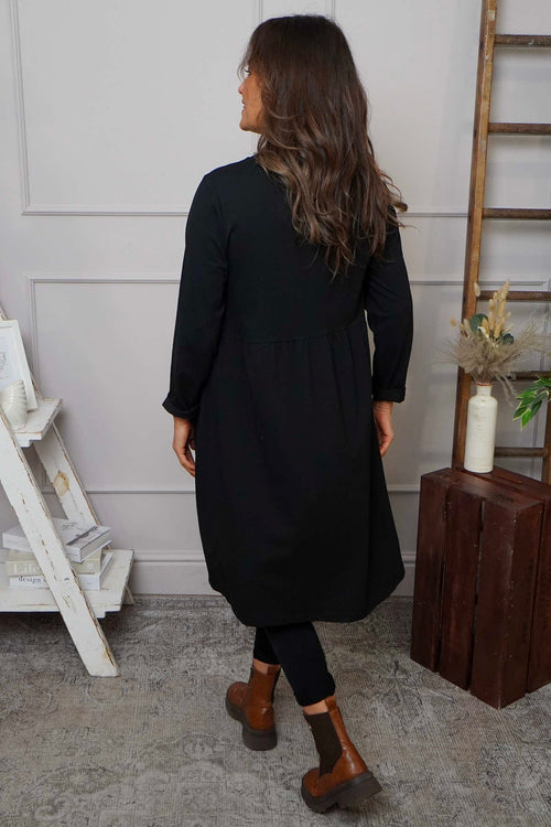 Joanna Cotton Dress Black - Image 4