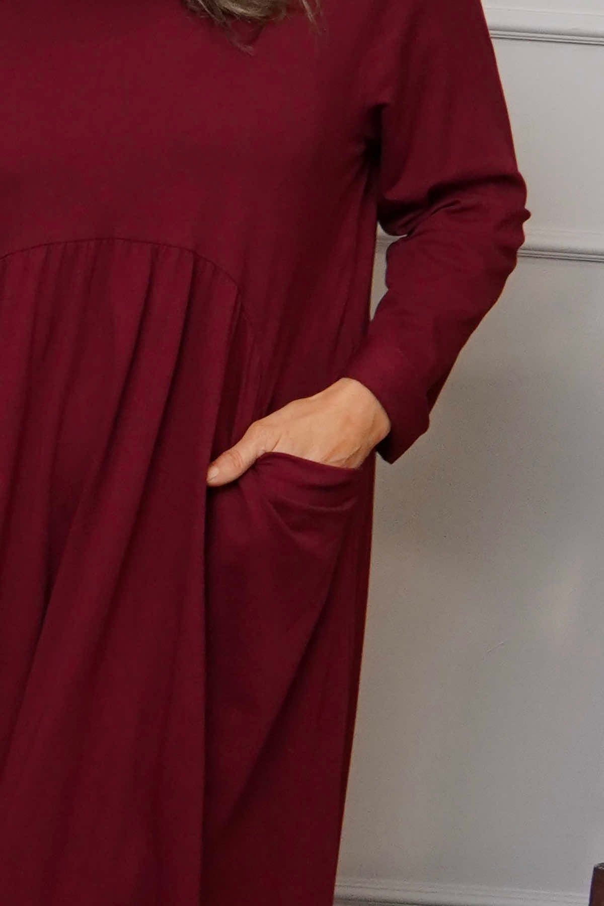 Joanna Cotton Dress Wine