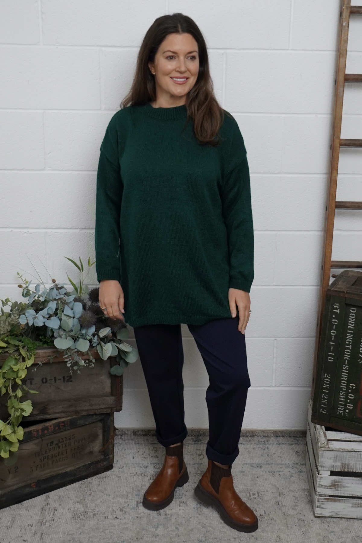 Elaine Knitted Jumper Bottle Green