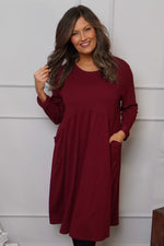 Joanna Cotton Dress Wine Wine - Joanna Cotton Dress Wine