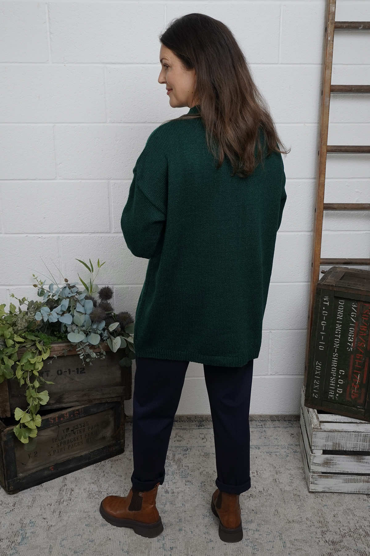 Elaine Knitted Jumper Bottle Green