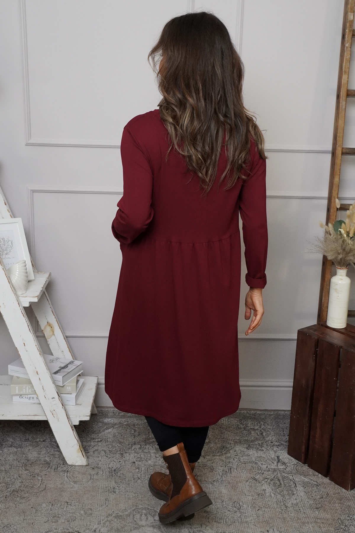 Joanna Cotton Dress Wine