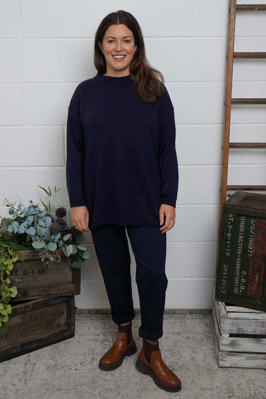 Elaine Knitted Jumper Navy