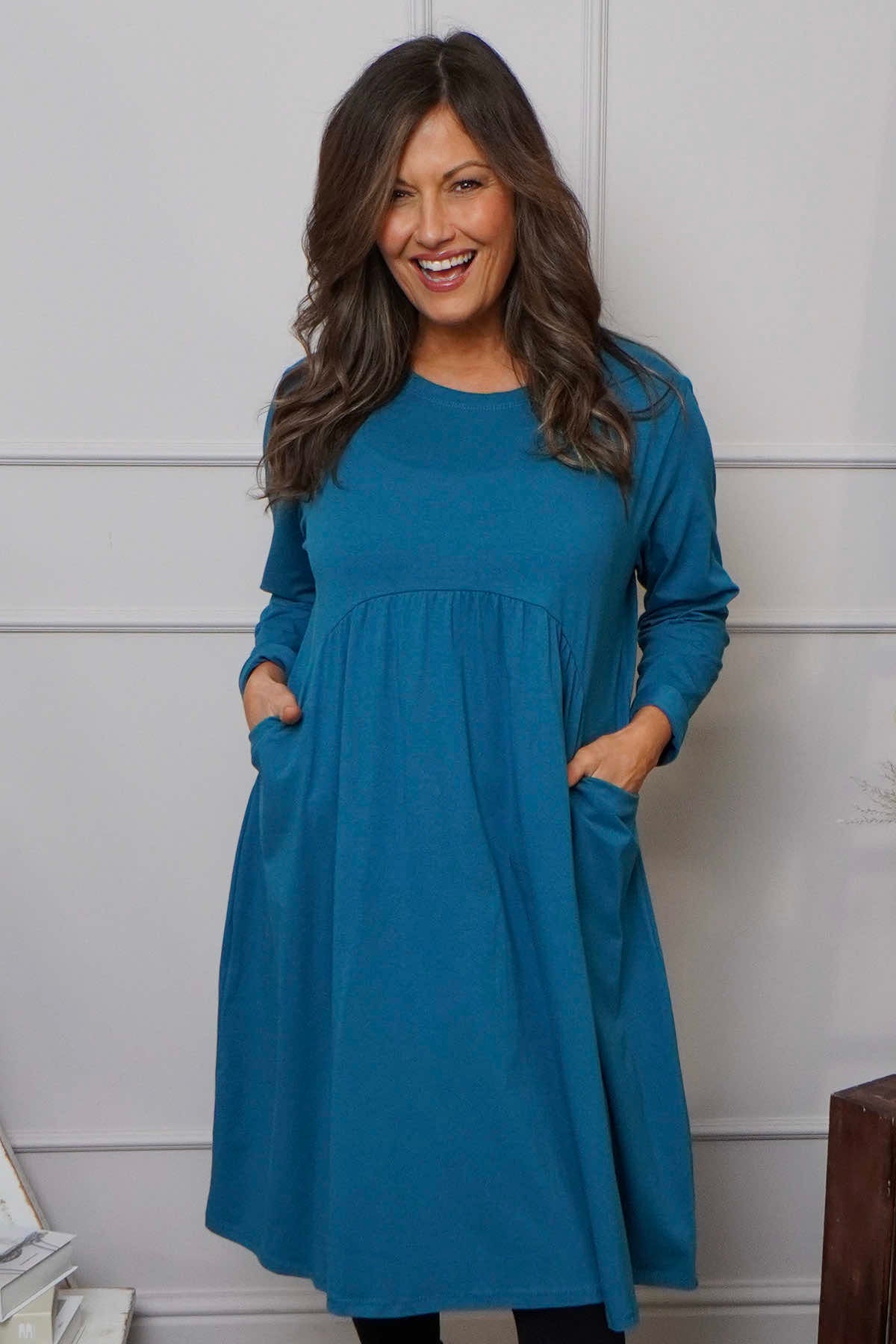 Joanna Cotton Dress Teal