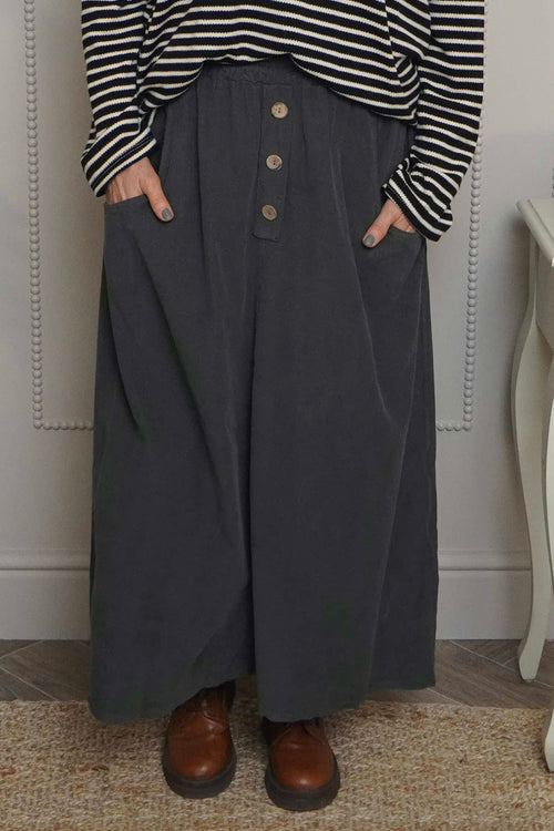 Zinnia Needlecord Skirt Charcoal - Image 2