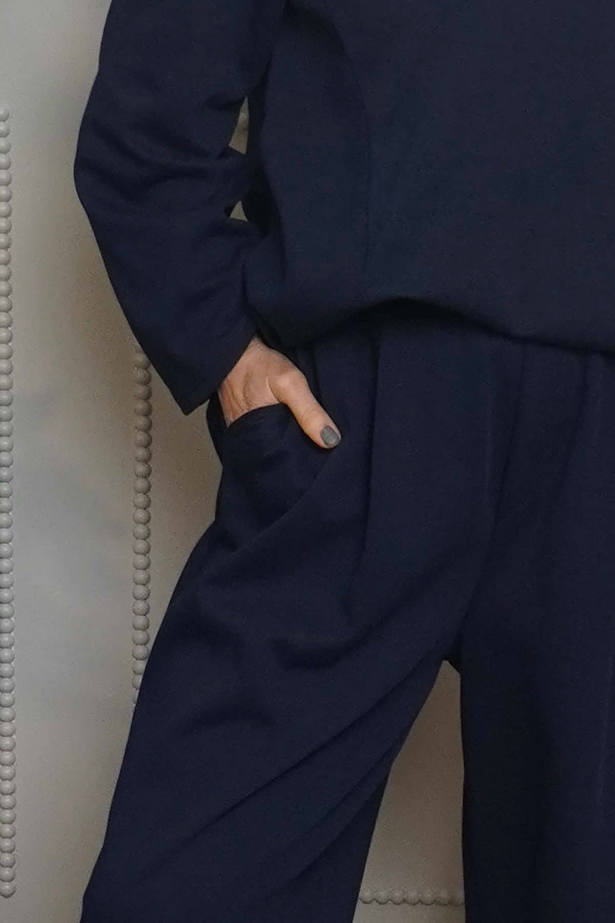 Cinda Cotton Trousers Navy