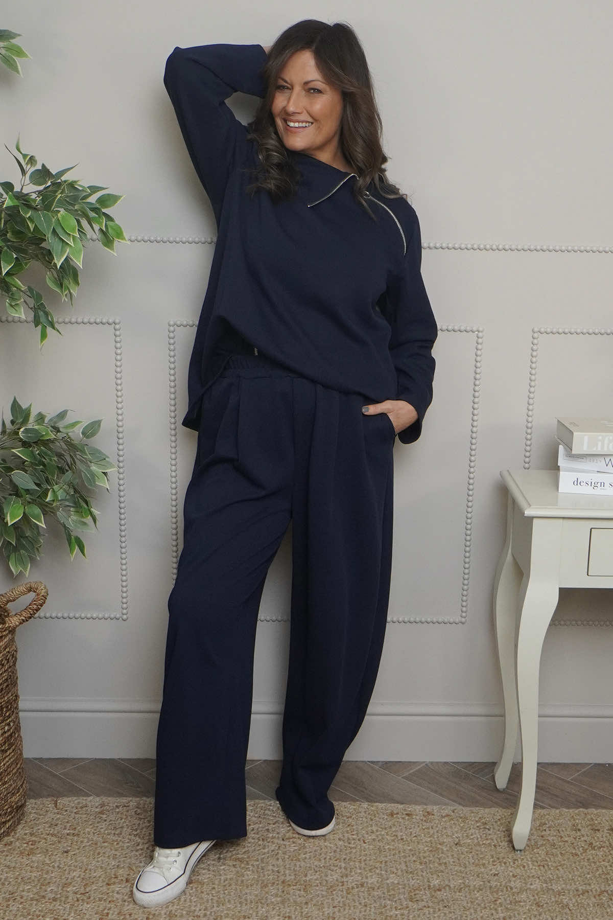 Cinda Cotton Trousers Navy