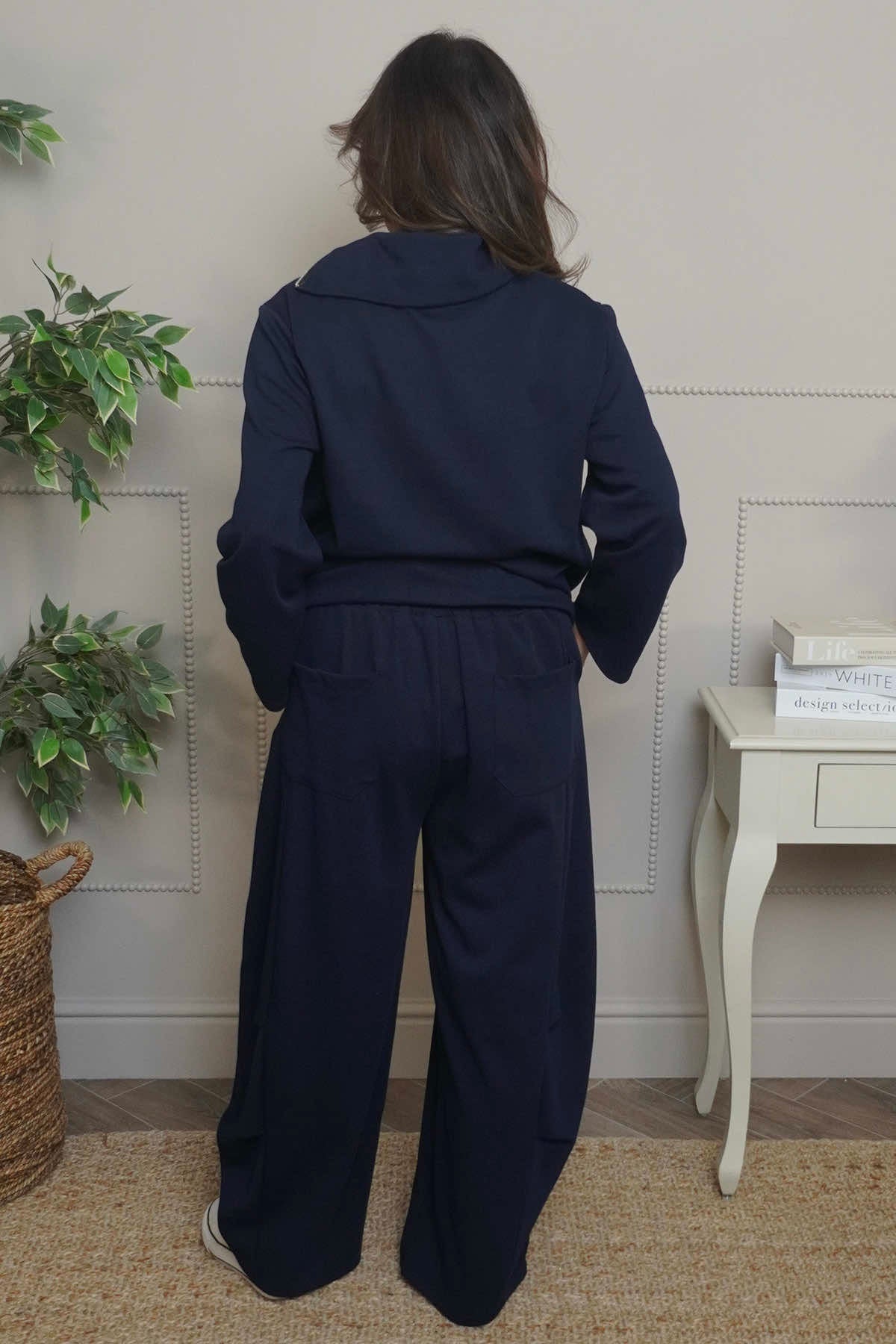 Cinda Cotton Trousers Navy