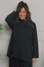 Shaye Zip Detail Cotton Top Black Black - Shaye Zip Detail Cotton Top Black