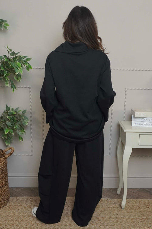 Shaye Zip Detail Cotton Top Black - Image 4