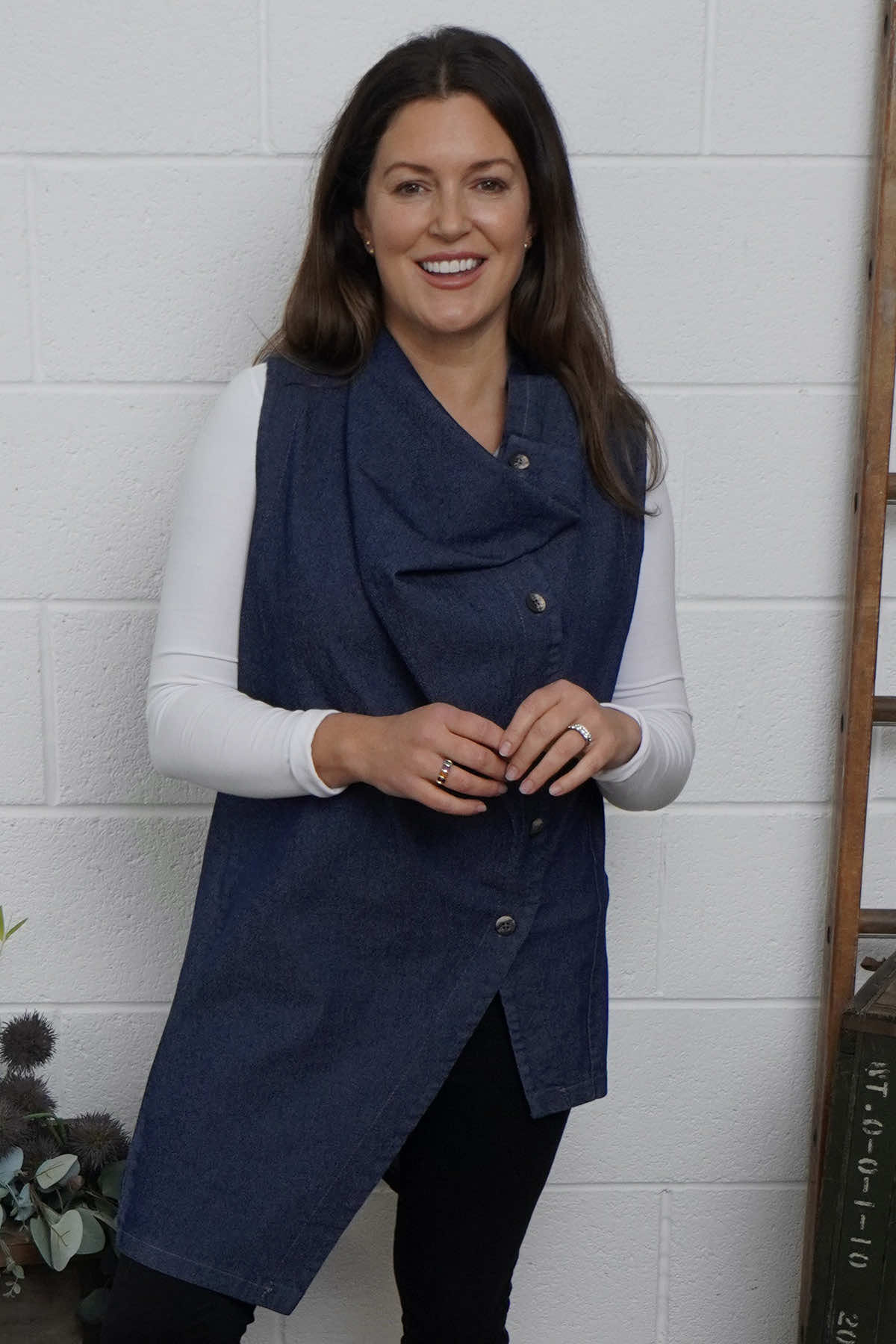 Priya Denim Gilet Dark Denim