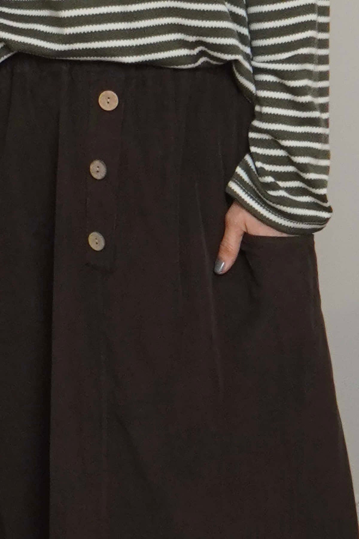 Zinnia Needlecord Skirt Cocoa