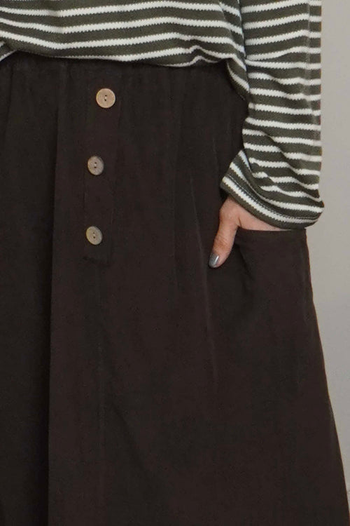 Zinnia Needlecord Skirt Cocoa - Image 3