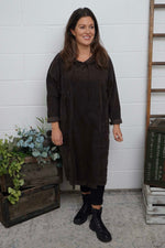 Devyn Hooded Needlecord Dress Cocoa Cocoa - Devyn Hooded Needlecord Dress Cocoa