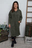 Devyn Hooded Needlecord Dress Khaki