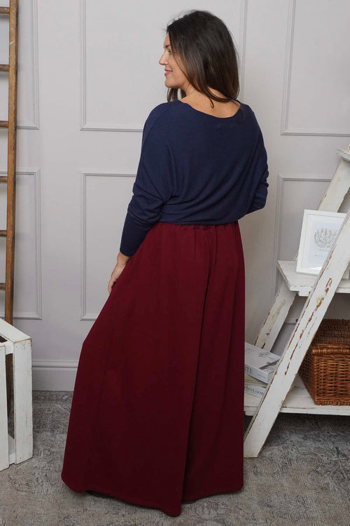 Trish Wide Leg Cotton Trousers Wine - Image 4