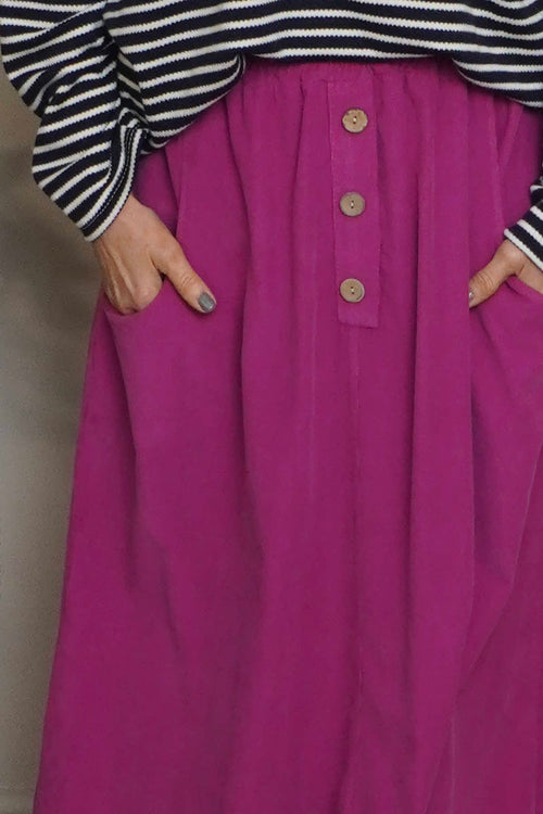 Zinnia Needlecord Skirt Berry - Image 3