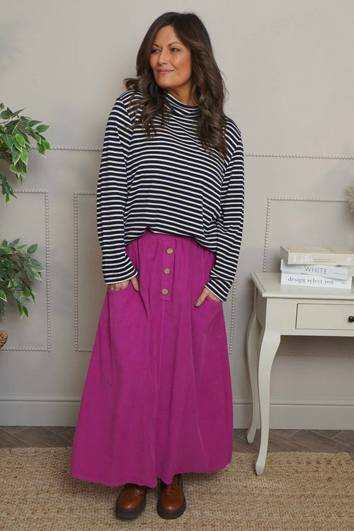 Zinnia Needlecord Skirt Berry - Image 2