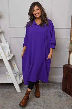Kaya Collared Dress Purple