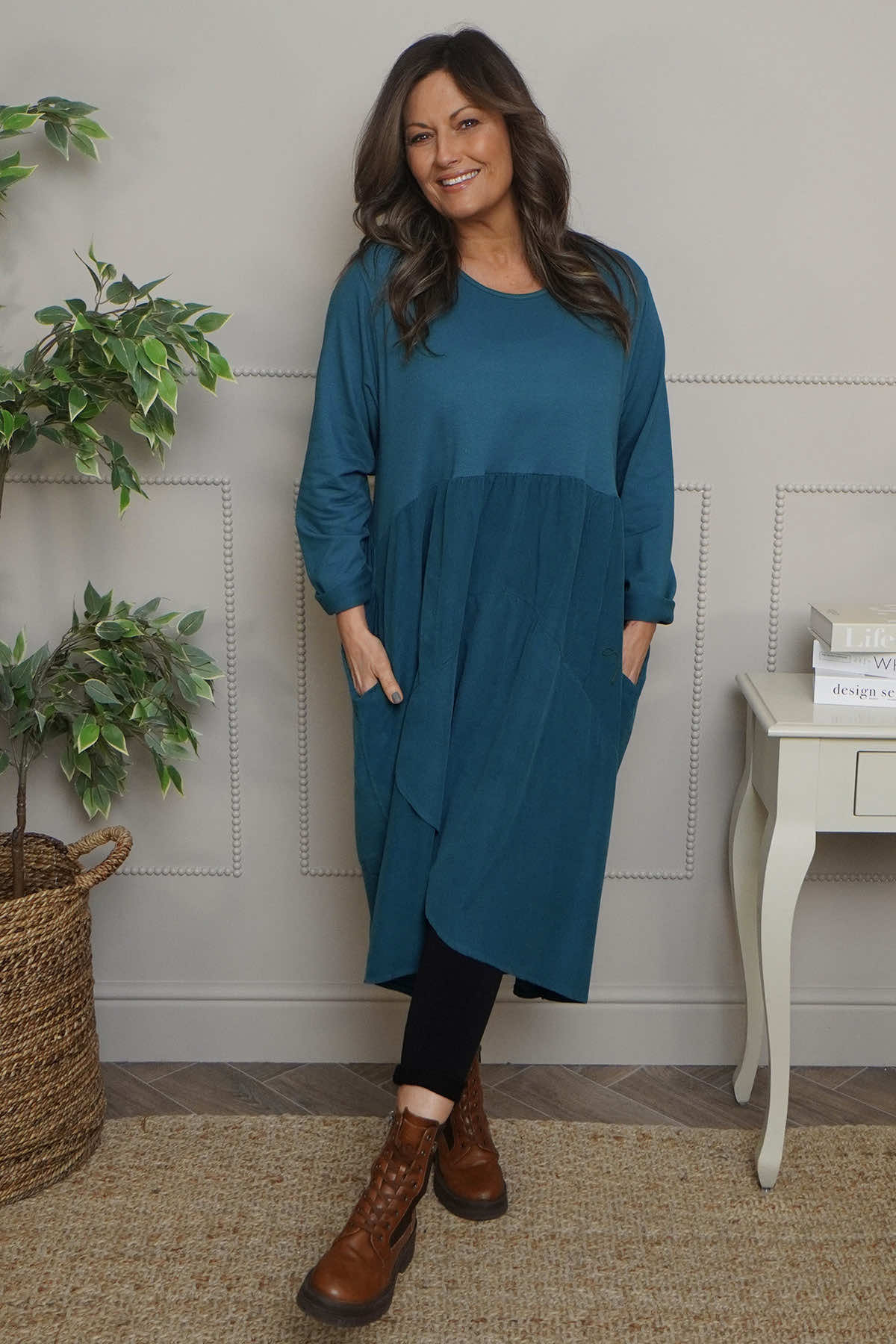 Regana Cotton Dress Teal