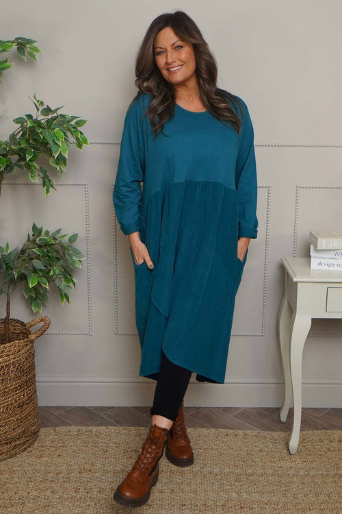 Regana Cotton Dress Teal - Image 1