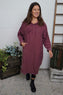 Devyn Hooded Needlecord Dress Plum