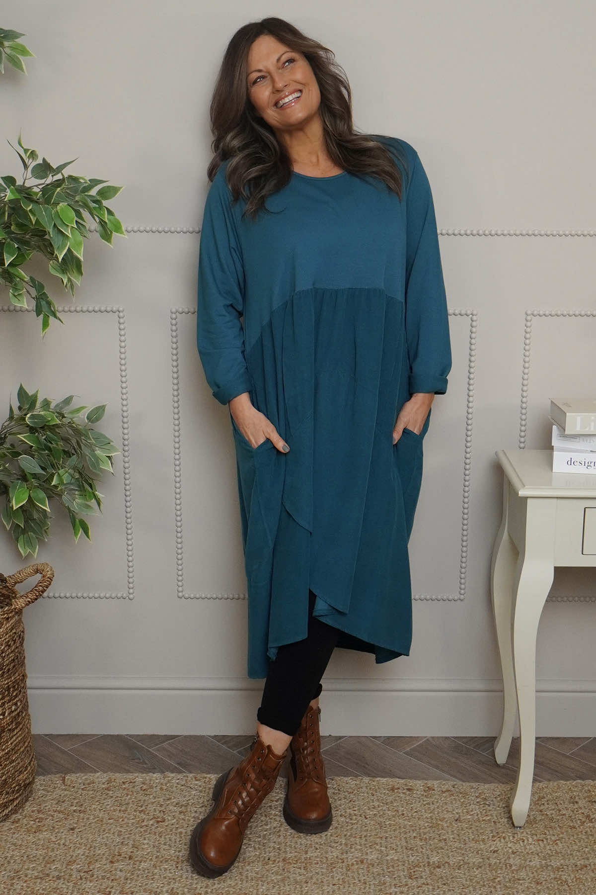 Regana Cotton Dress Teal