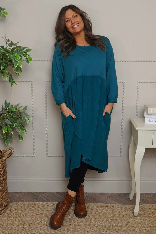 Regana Cotton Dress Teal - Image 2