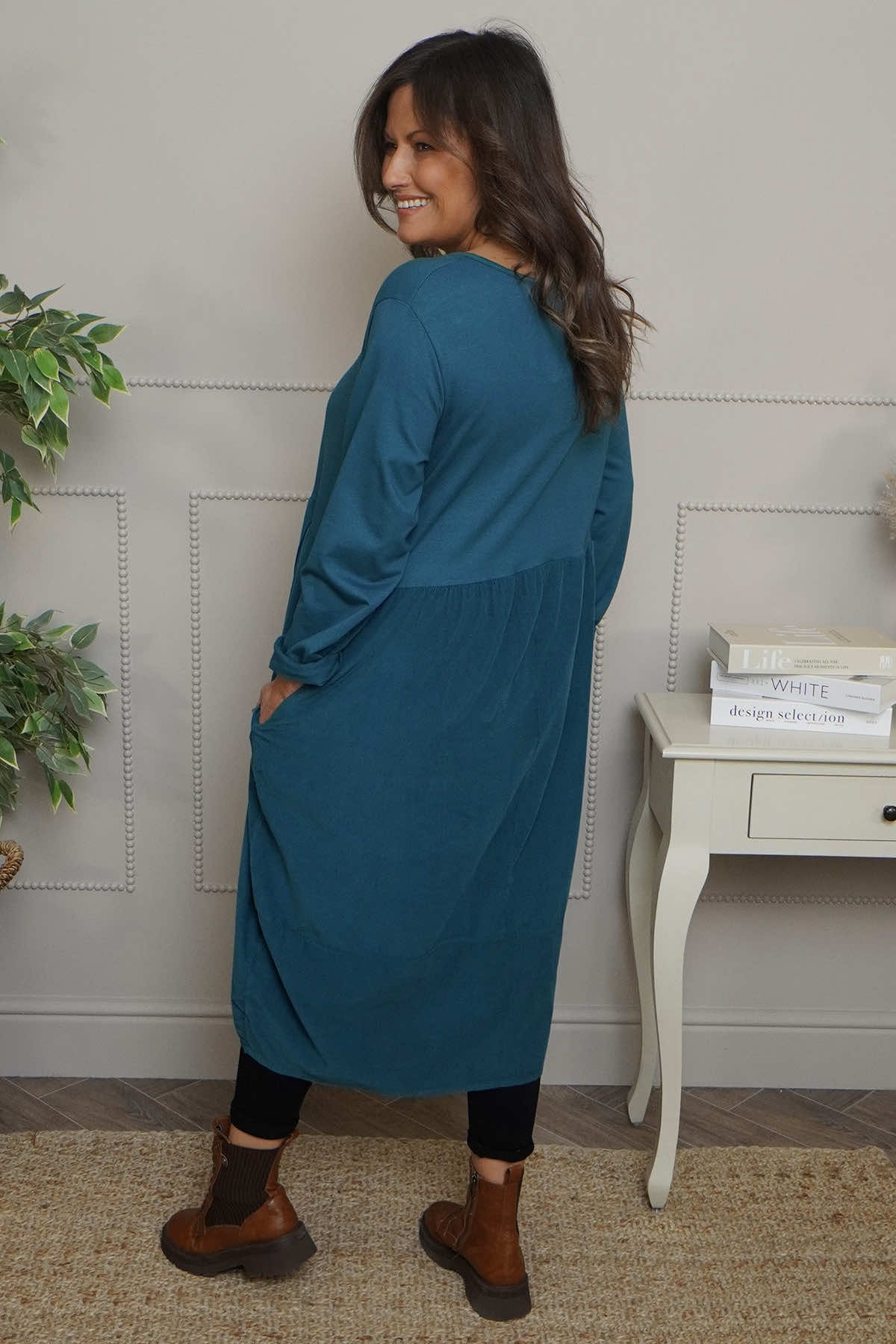Regana Cotton Dress Teal