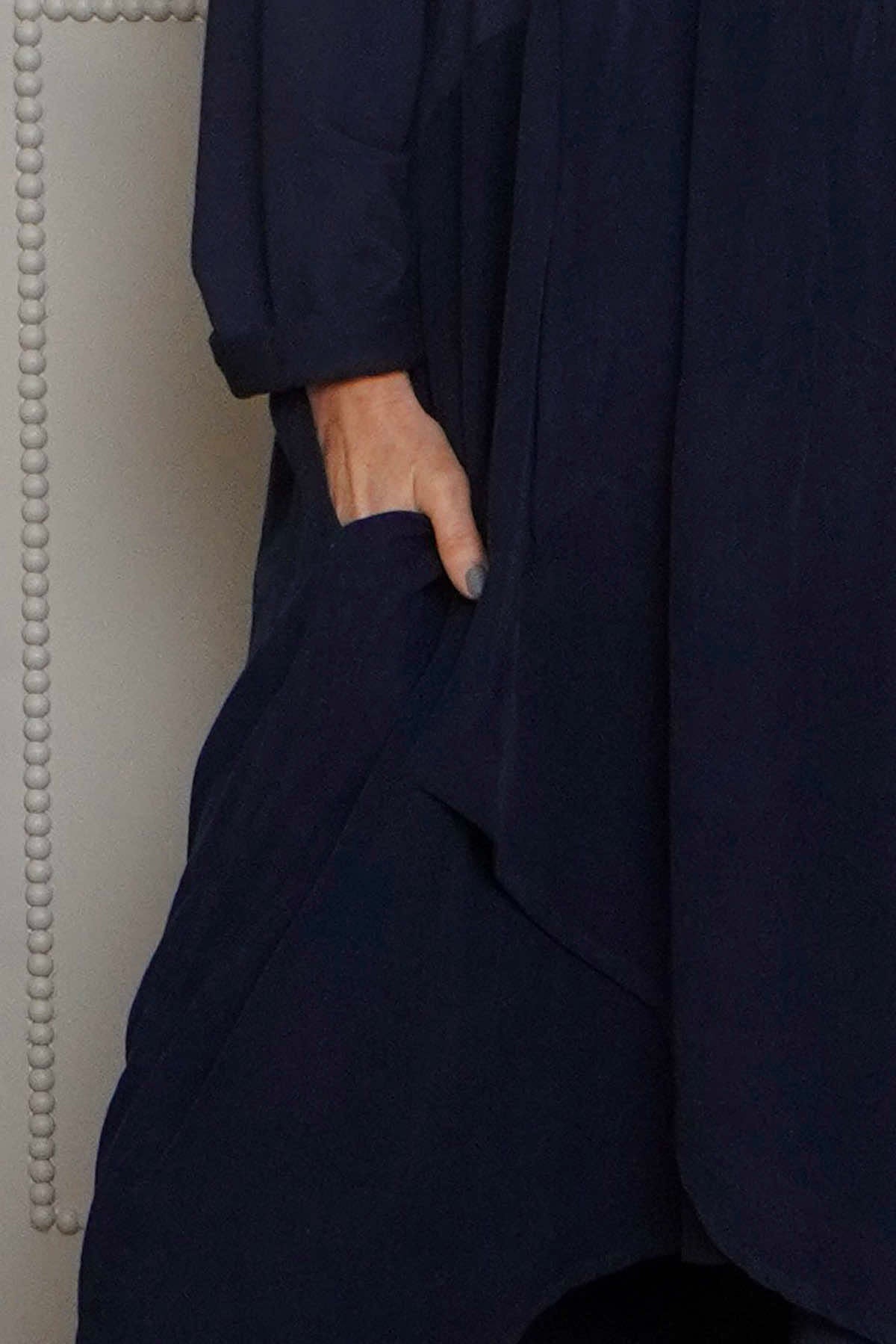 Regana Cotton Dress Navy