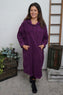 Devyn Hooded Needlecord Dress Purple