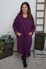 Devyn Hooded Needlecord Dress Purple