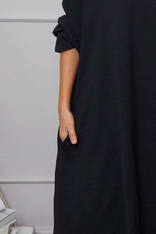 Kaya Collared Dress Black - Image 3