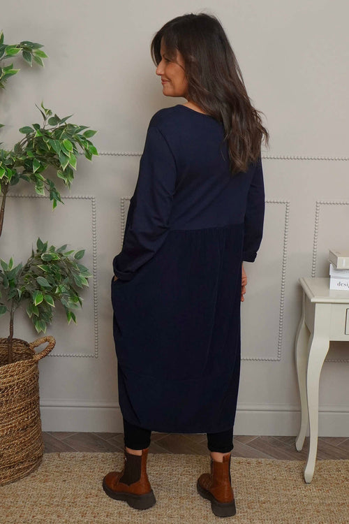 Regana Cotton Dress Navy - Image 4
