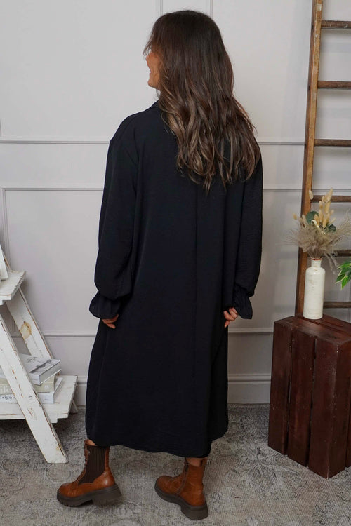 Kaya Collared Dress Black - Image 4