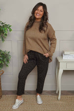 Effie Leopard Print Cotton Joggers Cocoa Cocoa - Effie Leopard Print Cotton Joggers Cocoa