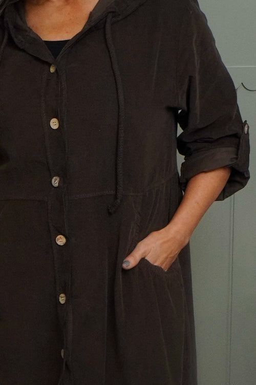 Sian Hooded Needlecord Jacket Cocoa - Image 4